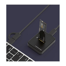 gembird Desktop-USB-Typ-CM.2-SATA- Dockingstation, schw.
