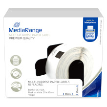 MediaRange label tape 29x90mm black / white Brother DK-11201 400pcs MediaRange label tape 29x90mm black / white Brother DK-11201 400pcs