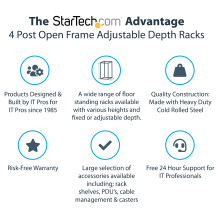 „StarTech.com“ 4POSTrack15U stovo spintelė