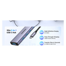 UGREEN CM511 6-in-1 USB-C Hub 1x HDMI 3x USB-A 1x TF / SD
