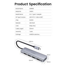 UGREEN USB-C 3.0–4 prievadų šakotuvas
