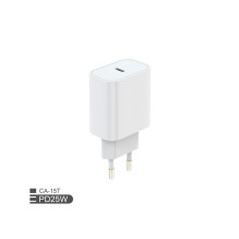 „Fulmova“ 25 W USB-C įkroviklis su laidu, baltas „Fulmova“ 25 W USB-C įkroviklis su laidu, baltas