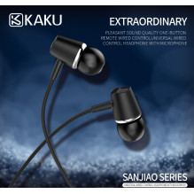 iKaku KSC-136 Sanjiao In-Ear Music and Calls Headset 3.5mm 1.2m Cable with Microphone and Remote Black