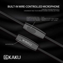 iKaku KSC-136 Sanjiao In-Ear Music and Calls Headset 3.5mm 1.2m Cable with Microphone and Remote Black