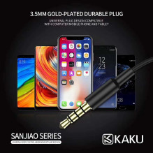 iKaku KSC-136 Sanjiao In-Ear Music and Calls Headset 3.5mm 1.2m Cable with Microphone and Remote Black