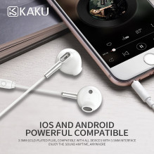 iKaku KSC-137 Chanming Capsule In-Ear Music and Calls Headset 3.5mm 1.2m Cable with Microphone and Remote Black