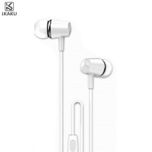 iKAKU KSC-136 Sanjiao In-Ear Music and Calls Headset 3.5mm 1.2m Cable with Microphone and Remote White