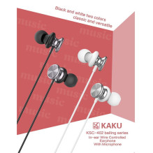 iKaku KSC-402 Universal Lightweight HiFi In-Ear Headphones 3.5mm with Microphone 1.2m Black