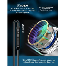 iKAKU KSC-398 Universal Lightweight HiFi In-Ear Headphones 3.5mm with Microphone 1.2m White