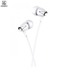 iKAKU KSC-466 Universal Lightweight HiFi In-Ear Headphones 3.5mm with Microphone 1.2m White