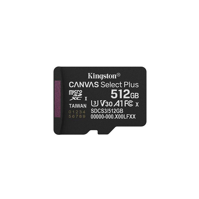 Kingston microSD 512GB Canvas Select+ G3 150MB / s