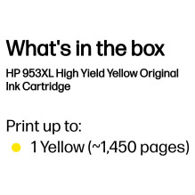 HP 953XL High Yield Yellow Original ink cartridge HP 953XL High Yield Yellow Original ink cartridge
