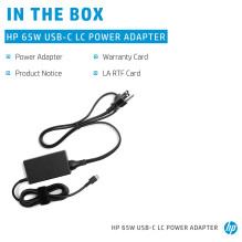 HP 65W USB-C LC maitinimo adapteris, maitinimo adapteris / keitiklis HP 65W USB-C LC maitinimo adapteris, maitinimo adapteris / keitiklis