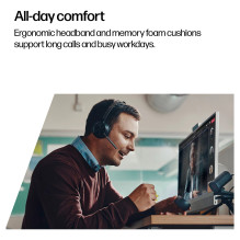 HP Poly Voyager Focus 2 Microsoft Teams Certified USB-C-C Headset +USB-C / A Adapter +Charging Stand