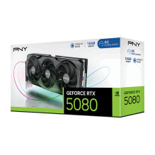 PNY GeForce RTX 5080 perkrauta trijų ventiliatorių vaizdo plokštė