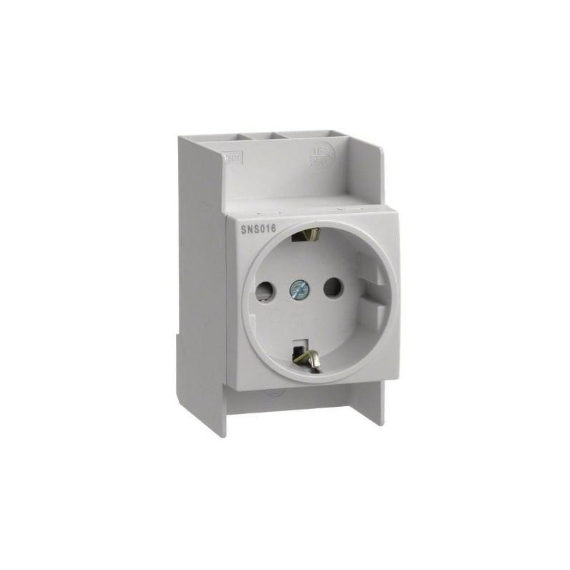 Socket Hager SNS016 SN, with grounding, IP20, grey color.