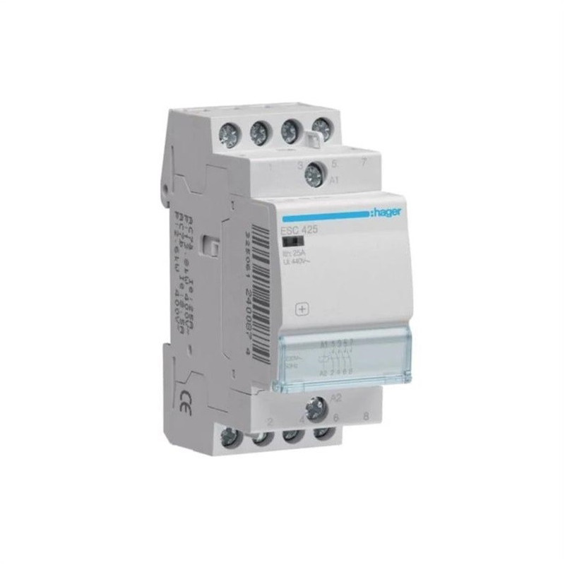 Contactor Hager ESC425, 4P, 25 A, 2 MOD