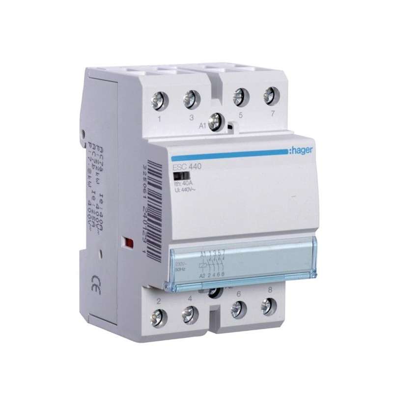 Contactor Hager ESC440, 4P, 40 A, 3 MOD