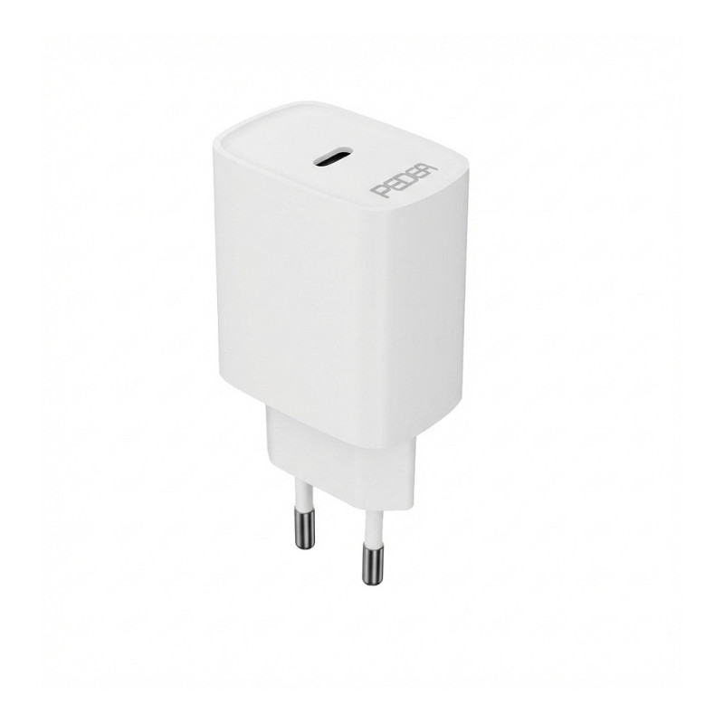 PEDEA USB-C kelioninis įkroviklis 20 W, su maitinimo šaltiniu, baltas