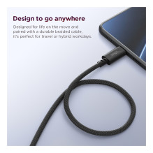 N Lenovo kelių prievadų USB-C 100 W GaN-Ladegerät / Netzteil Schwarz inkl. USB-C kabelis (1,8 m)