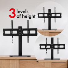 Maclean MC-386 Universal TV Stand Base for Cabinet Dresser Table Desk 32" - 75" 40kg VESA 35° Rotating Temepre Maclean MC-386 Universal TV Stand Base for Cabinet Dresser Table Desk 32" - 75" 40kg VESA 35° Rotating Temepre