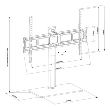 „Maclean MC-386“ universalus televizoriaus stovo pagrindas spintelei-komodai-staliukui, 32'-75', 40kg, VESA 35° pasukama