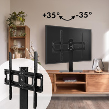 Maclean MC-386 Universal TV Stand Base for Cabinet Dresser Table Desk 32" - 75" 40kg VESA 35° Rotating Temepre Maclean MC-386 Universal TV Stand Base for Cabinet Dresser Table Desk 32" - 75" 40kg VESA 35° Rotating Temepre