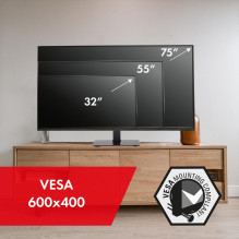 Maclean MC-386 Universal TV Stand Base for Cabinet Dresser Table Desk 32" - 75" 40kg VESA 35° Rotating Temepre Maclean MC-386 Universal TV Stand Base for Cabinet Dresser Table Desk 32" - 75" 40kg VESA 35° Rotating Temepre