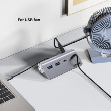 UNITEK H1337AGY01 sąsajos šakotuvas USB 3.2 Gen 1 (3.1 Gen 1) Type-C 5000 Mbit/s Pilkas UNITEK H1337AGY01 sąsajos šakotuvas USB 3.2 Gen 1 (3.1 Gen 1) Type-C 5000 Mbit/s Pilkas