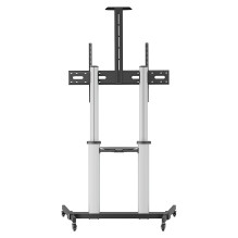 Manhattan 462563 TV-Wagen 60-100" 80kg VESA 1000x600 neigbar Kamera- / AV-Ablage Rollen Silver Black
