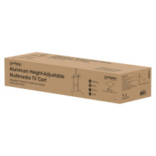 Manhattan 462563 TV Cart 60-100" 80kg VESA 1000x600 Tiltable Camera/AV Shelf Wheels Silver Black