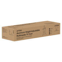 Manhattan 462563 TV-Wagen 60-100" 80kg VESA 1000x600 neigbar Kamera- / AV-Ablage Rollen Silver Black