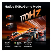 164,0 cm / 65" (3840 x 2160) „Hisense 65UR9DS“ išmanusis televizorius 4K RGB „MiniLED“ 6 ms 170 Hz HDMI USB-C LAN H