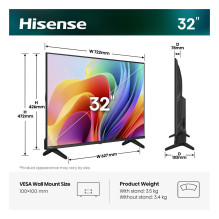 80,0 cm / 32" (1366x768) „Hisense 32A49S“ išmanusis televizorius HD DLED 8,5 ms 60 Hz HDMI USB LAN HDR VESA WiFi Ju