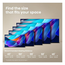 126,0cm / 50" (3840x2160) Hisense 50A6S Smart TV 4K UHD 9,5ms 60Hz HDMI USB HDR WiFi Bluetooth Black / Grey