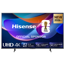 126,0cm / 50" (3840x2160) Hisense 50A6S Smart TV 4K UHD 9,5ms 60Hz HDMI USB HDR WiFi Bluetooth Black / Grey