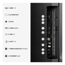139,0 cm / 55" (3840 x 2160) „Hisense 55Q7S“ išmanusis televizorius 4K „Hi-QLED“ 8 ms 60 Hz HDMI USB HDR „Wi-Fi“ „B