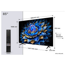 85" TCL 85T69C 214.8 cm schwarz, UltraHD / 4K, Triple Tuner, Google TV