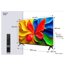 32 colių TCL 32V4C 80 cm juodos spalvos, WXGA, trigubas imtuvas, „Android TV“