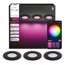 „Philips Hue WhiteCol. Amb. Slim“ įleidžiamas šviestuvas S x3 – juodas „Philips Hue WhiteCol. Amb. Slim“ įleidžiamas šviestuvas S x3 – juodas