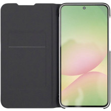 „Samsung“ atverčiamas piniginės dėklas „Galaxy A57“ juodas