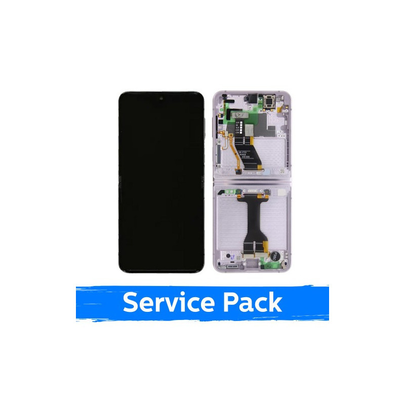 Screen for Samsung F731 Z Flip5 (INNER) with frame / Lavender / (Service Pack) +INCLUDING BATTERY