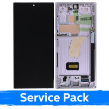 Ekranas skirtas Samsung S918 S23 Ultra su rėmeliu / Lavender / (Service Pack) +INCLUDING BATTERY