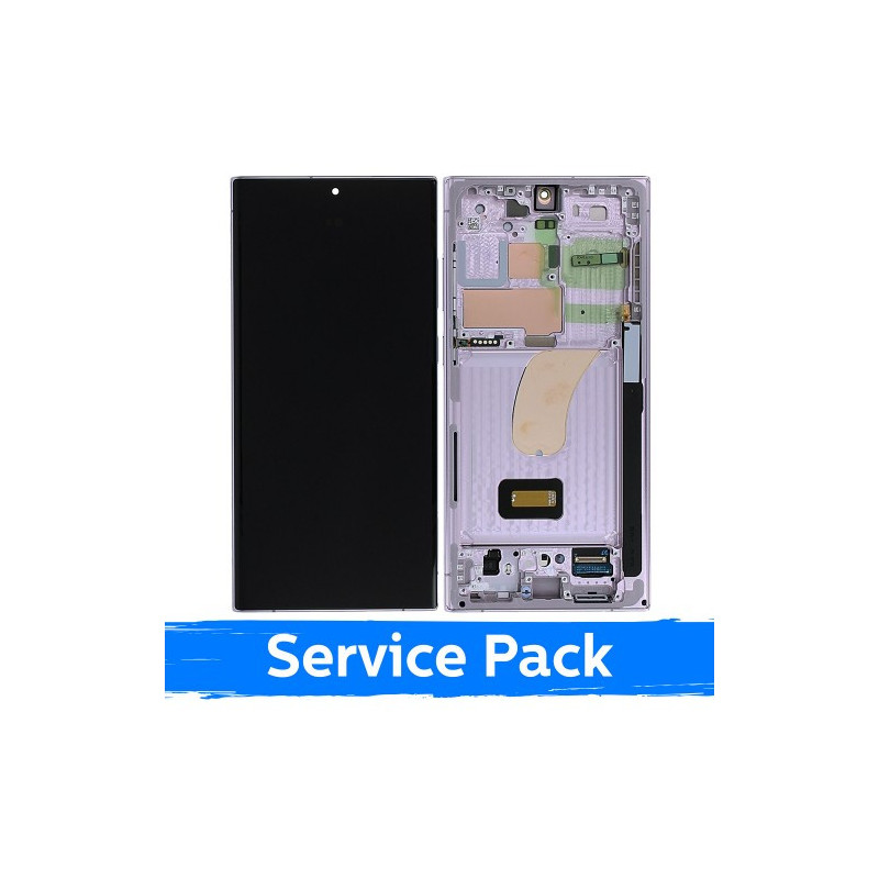 Ekranas skirtas Samsung S918 S23 Ultra su rėmeliu / Lavender / (Service Pack) +INCLUDING BATTERY