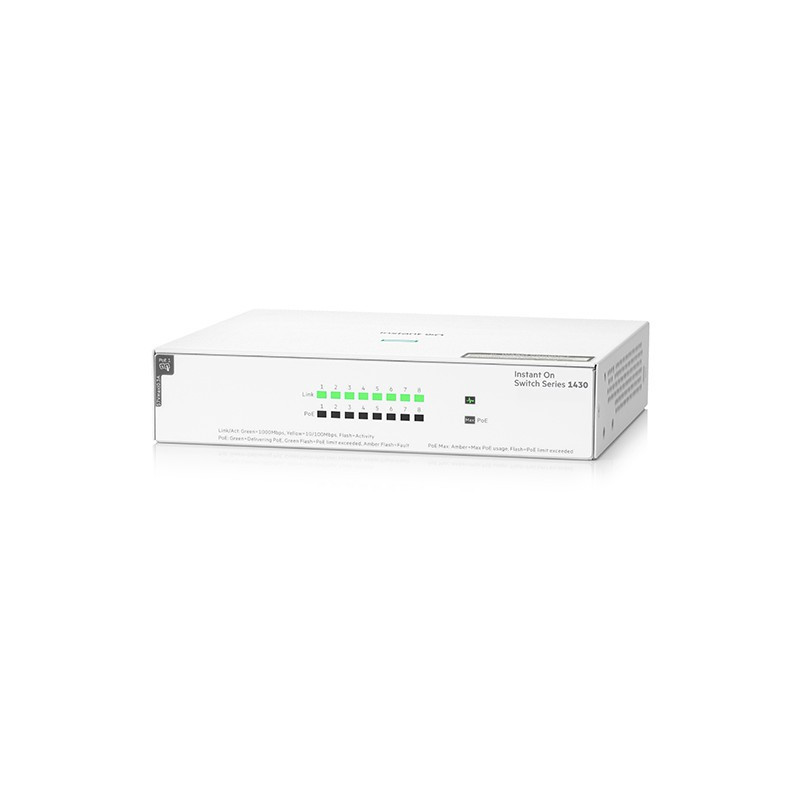 8P HP Enterprise Aruba Instant ON 1430 8G PoE+ (64W) Switch RM