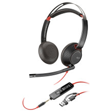 HP Poly Blackwire 5220 stereo USB-C ausinės + 3,5 mm kištukas + USB-C / A adapteris (didmeninė prekyba)