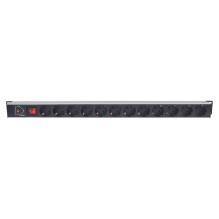 Intellinet 714044 - 1U power strip (12 sockets) cable length 1.6m 675 mm x 47 mm x 62 mm with on/off switch Black