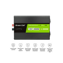 „Green Cell PowerInverter“ LCD automobilinis keitiklis nuo 12 V iki 230 V, 2000 W / 40 000 W, su LCD ekranu – gryna sinu „Green Cell PowerInverter“ LCD automobilinis keitiklis nuo 12 V iki 230 V, 2000 W / 40 000 W, su LCD ekranu – gryna sinu