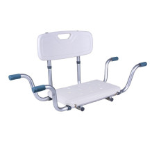 Bathroom Bench - AT51032 Recessed Aluminum Adjustable Width 78-83 cm with Backrest