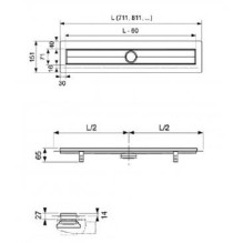 SHOWER CHANNEL WITH WALL UPSTAND 800 MM